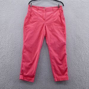 Chicos Womens Luxe Utility Ankle Pants 0.5 Size 6 Petite Coral‎ Roll Tab Beachy